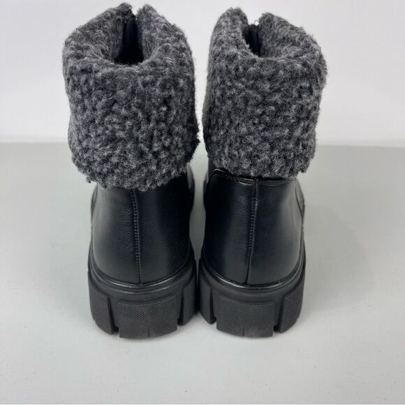 NEW Blondo Plaka Black Leather Winter Boots Lug Sole Waterproof Women's Size 8.5 - Picture 6 of 13